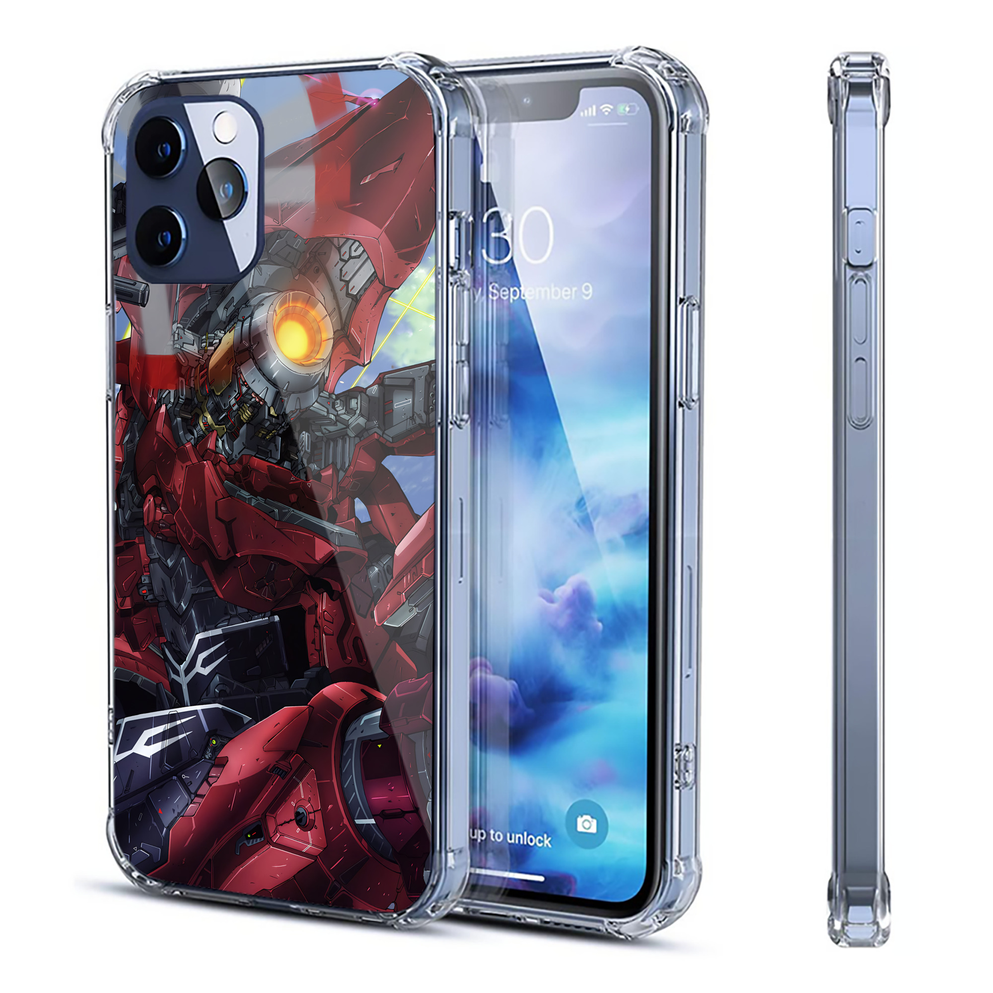 （画像用） 機動戦士ガンダム Mobile Suit Gundam 【iPhone 12シリーズ対応】透明スマホケース（クリアソフトケース）
